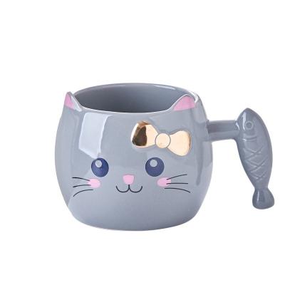 China Fast Delivery Viable Creative Design Cute Cat Mug High Capacity Creative Cute Cartoon Mug for sale