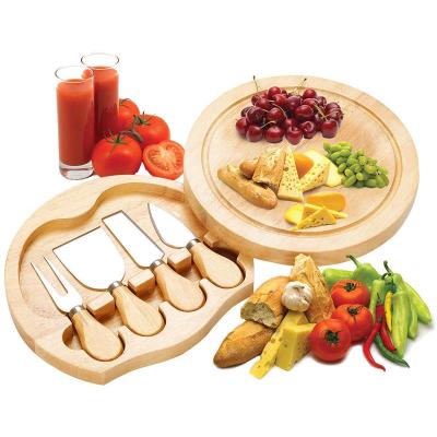 China Spot Goods Small Quantity Stainless Steel Stainless Steel 4pcs Bamboo + Wooden Cheese Board for sale