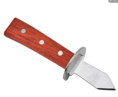 China Sustainable Durable Stainless Steel Mens Oyster Knife With Wooden Handle Seafood Knife for sale