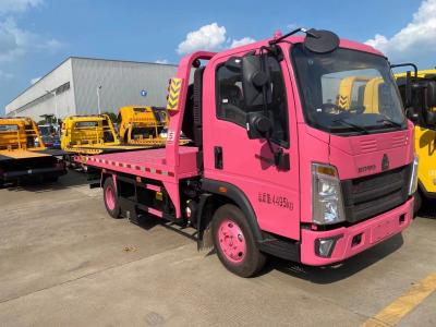 China Euro 5 Howo Pink Tow Wrecker Truck 4X2 8x4 Emergency Recovery Truck for sale