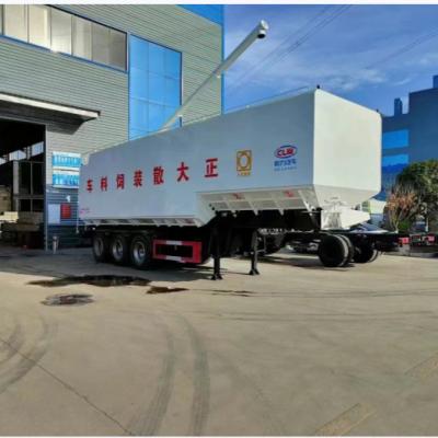 China 12m Euro6 Bulk Feed Semi Trailer Hydraulic Power Steering For Animal Food Transportation for sale