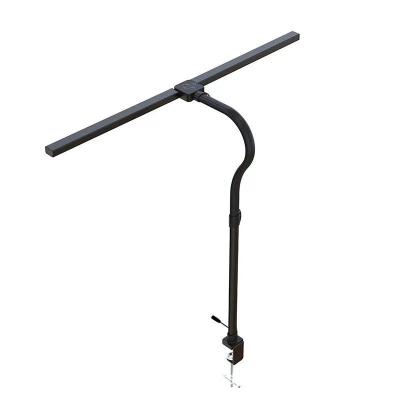 China Double Head Modern LED Dimmable 24W 80cm Wide Desk Lamp with 5 X 10 Colors Brightness Daylight Lamp Clampable Memory Funct Architect for sale