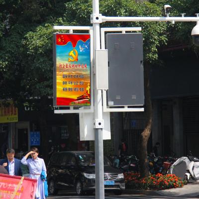 China Outdoor P4 Advertising outdoor street Lighting Pole Led Screen Smart Wifi/4G Street Lighting Pole LED Screen for sale