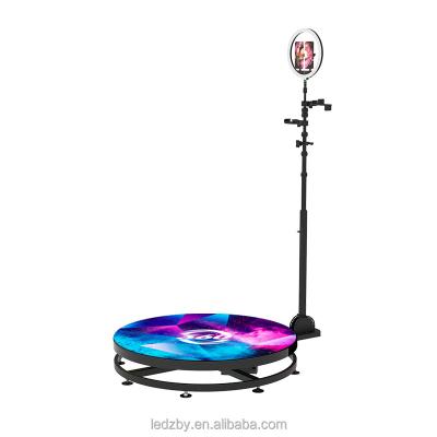 China Party Automatic Photobooth Glass Rotating 360 Photo Booth With Flight Case for sale