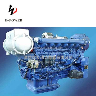 China Water Cooled 400HP Weichai WP12C400 Inbord Marine Engine With Gearbox for sale