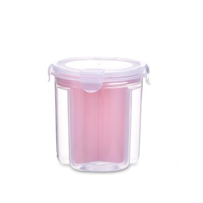 China Sustainable Japanese Style Multigrain Storage Tank Snack Tank With Classified Two Compartment Sealed Tank for sale