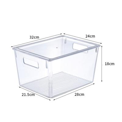 China Fresh Preservation Refrigerator Storage Box Plastic Rectangular Covered Kitchen Desktop Storage for sale