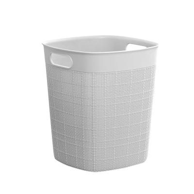 China Minimalistic Plain Sustainable Square Bin Handy Canvas Trash Can No Cover And No-open Trash Can for sale