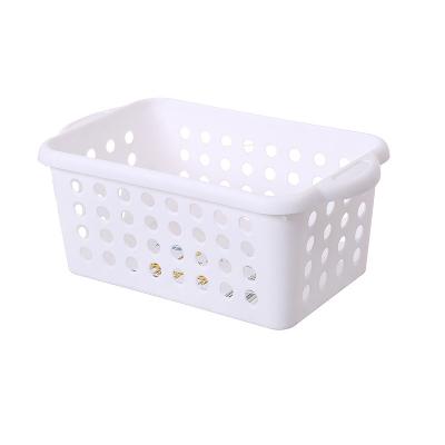 China Plastic Storage Basket Toy Hollow Finishing Basket Portable Viable Desktop Sundries Storage Basket for sale