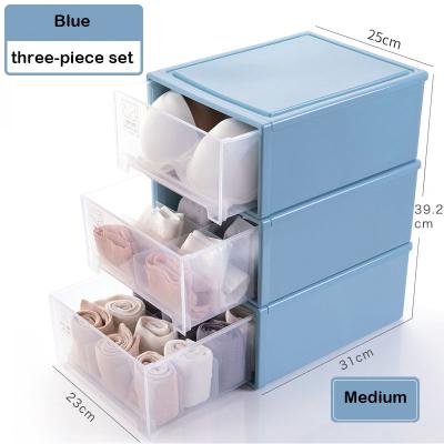 China CLASSIC Three-Piece Storage Cabinet Wardrobe Drawer Bra Organizer Underwear Storage Box for sale