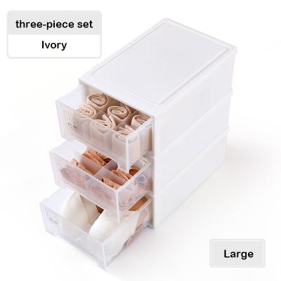 China Large CLASSIC Three-Piece Storage Cabinet Wardrobe Organizer Bra Drawer Underwear Storage Box for sale