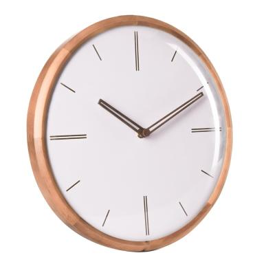 China Contemporary Glass Dial Custom Silent Wall Clocks 12 Inch Wall Clocks Exquisite Quartz Wooden Wall Clock for sale