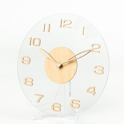 China Hot Selling Contemporary 3d Wall Clock Plastic Round Silent Home Decoration Digital Reading Pendulum for sale