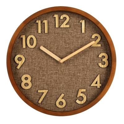 China Customized Home Wooden Wall Clock European Contemporary Decor 3d Wall Clock Indoor Living Room OEM Wall Clock for sale