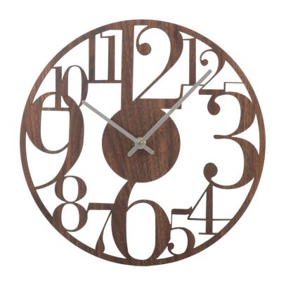 China Contemporary Creative Living Room The Clock Round Hollow Out Metal Smart 3d Wall Clock for sale