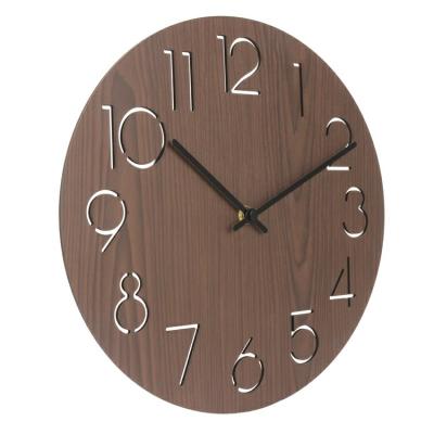 China Contemporary Luxury Nordic Decorative Metal Color Design MDF Wooden Wall Clock Wall Clocks for sale