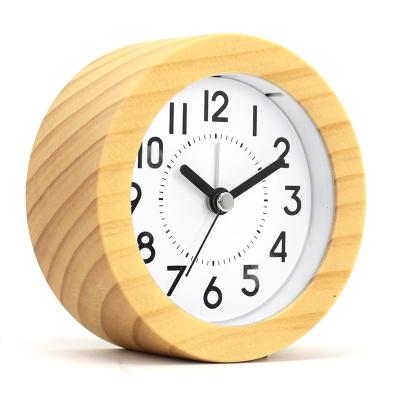 China Minimalist Amazon Hot Selling Simple Wooden Alarm Clock with Night Light and Snooze Function for Bedroom for sale