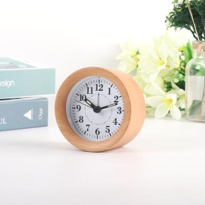 China Contemporary high quality handmade classic small round alarm clock with a night light function for sale