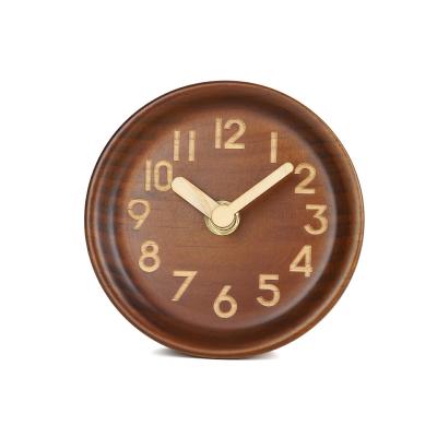 China Factory wholesale natural wood supply interesting price 4inch desk digital wooden clock for sale