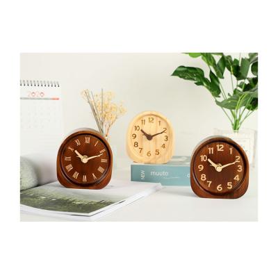 China Contemporary Custom Newcomer Diminutive Wooden Cube Cute Custom Logo Alarm Clock with Desk Clock Table Luxury Clock for sale