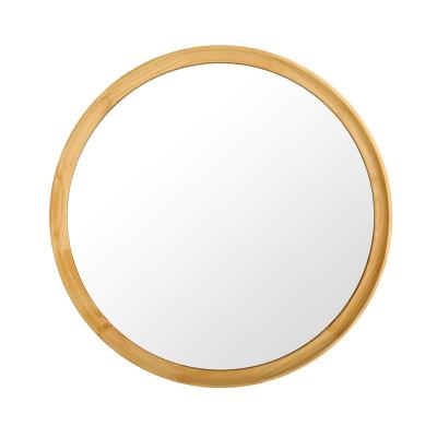 China Contemporary Round Wall Wood Mirror with Rustic Decor Wood Wall Frame Round Mirrors for sale