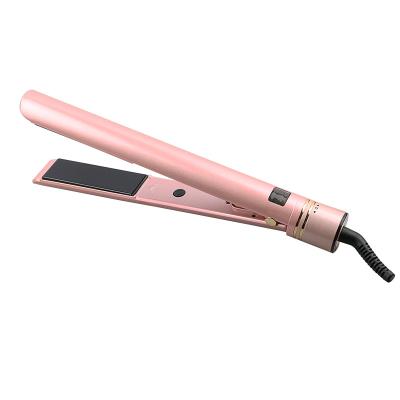 China Hair 2 in 1 Professional Hair Curling Flat Iron Hair Straightener Portable Titanium Flat Roller Hair Curler Mini for sale