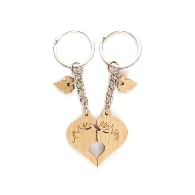 China Custom Wooden Christmas Ring Chain Pendant Light Lamp Blank Promotion Gift Key Chains Bead Key Ring Manufacturers Key Chain For Engraving for sale