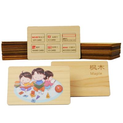 China Low Moq Custom Europe 808 Black Wooden High Quality NFC White Name Kb Memory RFID Blank Laser Laminated Wooden Nfc Business Bamboo Card for sale