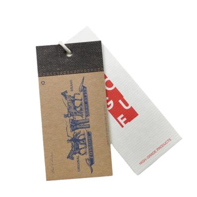 China Viable custom design hang tag and jeans label maker offset printed kraft card hang tag for sale