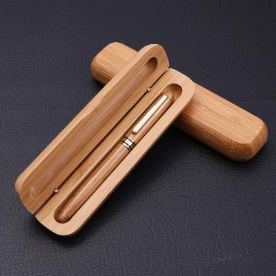 China Cute Personalized Bamboo Wooden Ink Pen Modern New Design Home Promotional Office Classic Ball Fountain Set With Hat Box Case for sale