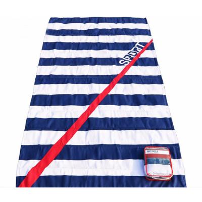 China Microfiber Baseball Beach Towel Compressed Cotton , Beach Towel Stripe for sale