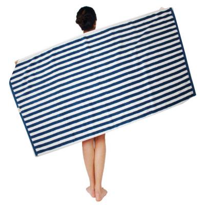 China Good Quality QUICK DRY Customized Color Beach Towel Striped 100% Cotton Towel for sale