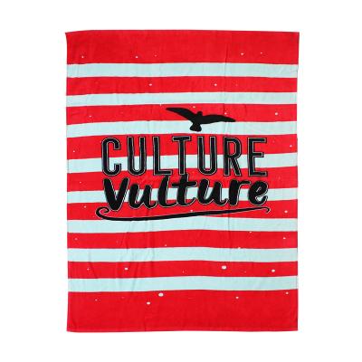 China Velor Designs QUICK DRY Cut Reactive Printing Large Customized Beach Towel for sale