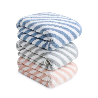 China OEM QUICK DRY Custom Striped Bath Towel High-absorbent High-absorbent Cotton and Towel Bath Towel Quick Dry Stripes for sale