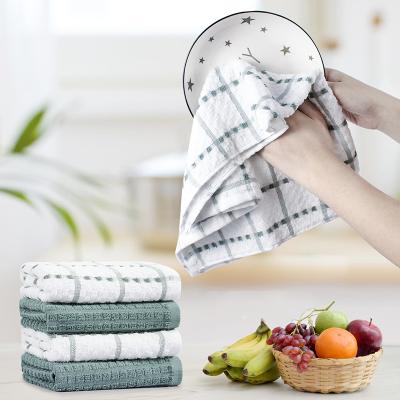 China Factory Manufacture QUICK DRY Universal 37*64cm Waffle Weave Cotton Tea Dish Towels for sale