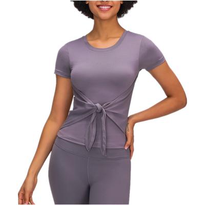 China Wholesale Women's Xsunwing Yoga Clothing Female Spoort Wear Breathable Athleisure O Neck T-Shirts Solid Color Jogging Suits Gym Fitness Sets for sale