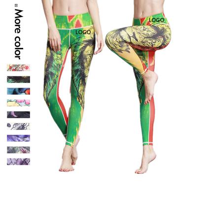 China Xsunwing Hot Selling Four Way Stretch Woman Painted Design Booty Gaiters Crac! crack! butt tie lifting dye soft workout tights butt crac! crack! yoga Leggings for sale