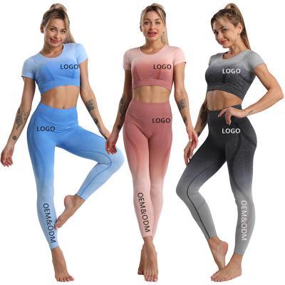 China Hot Sale Logo Women Gym Clothing Xsunwing Custom Shorts Four Way Stretch Sheath High Waist Gaiters Two Piece Set 2 Piece Women Casual Equipment for sale