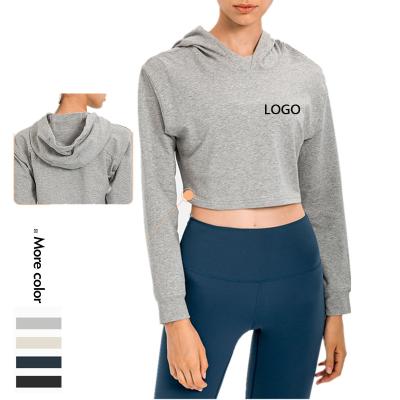 China Xsunwing Autumn New Leisure Breathable Crop Top Casual Women Cropped Cotton Hoodies Sports Keep Warm Fitness And Yoga Wear Pullover for sale