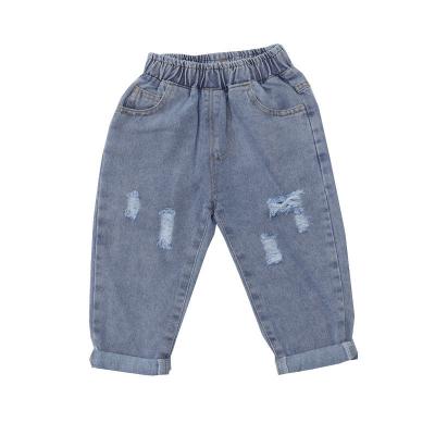 China 2020 new style autumn and spring children's QUICK DRY jeans ripped baby 6t kids boy damage jeans for sale