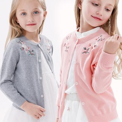 China Anti-Wrinkle 66117 2020 Autumn Outerwear Baby Girl Soft Knitting Cute Embroidered Cardigan Sweater for sale