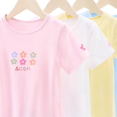 China Cute Custom Printing Shorts Sleeve Children's Clothing Cotton Girl's Breathable T-Shirt for sale