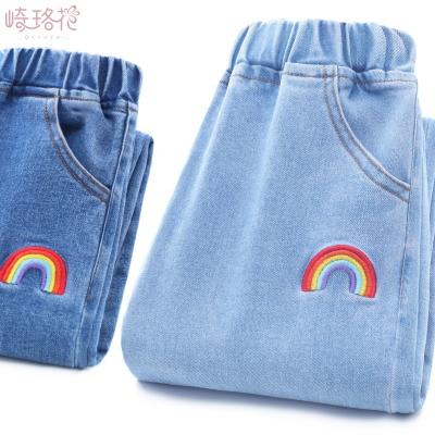 China Amazon Best Seller Anti-wrinkle Long Jeans Pants For 3-14Y Baby Cute And Lovely for sale