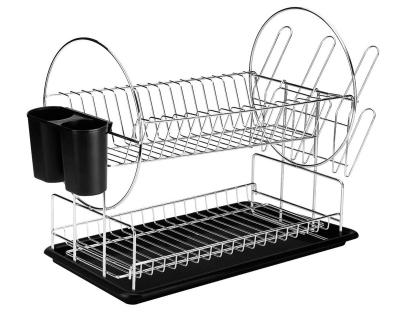 China 2 Tier Kitchen Dish Rack and Dish Rack Kitchen Countertop Sustainable Dish Drainers with Dish Rack Set for sale