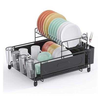 China Sustainable Innovations Designer Series Dish Drying Rack Removable Utensil Rack And Drainer for sale