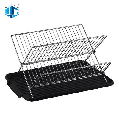 China Sustainable Collapsible Drainer Dish Drying Rack With Utensils Flatware Rack Set Maximum Drying Space for sale