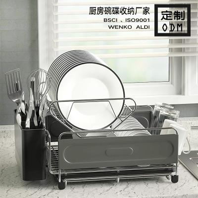 China Stainless Steel Sheet Stainless Steel Utensil Kitchen Storage Drain Viable Custom Sanding Dish Rack for sale