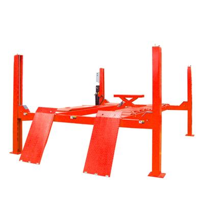 China Wheel alignment 4 post lift (rated capacity: 4 tons) are used for the lifting of various small and medium vehicles to 4000kg for sale