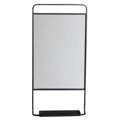 China Mayco Modern Stylish Modern Decor Black Frame Wall Mirror With Shelf for sale