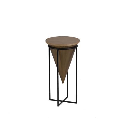 China Mayco Modern Indoor Decorative Flower Pot Stands In Wood With Metal Leg for sale